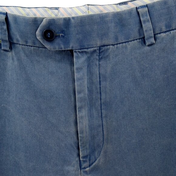 Hiltl The Ultimate Trousers Blue Flat Front Cotton Dress Pants Size 38 x 26 - Picture 5 of 12